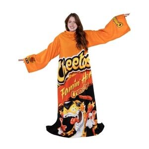 Snuggie Cheetos Flamin' Hot Blanket Unisex Orange & Yellow Men Women Gift Y2k